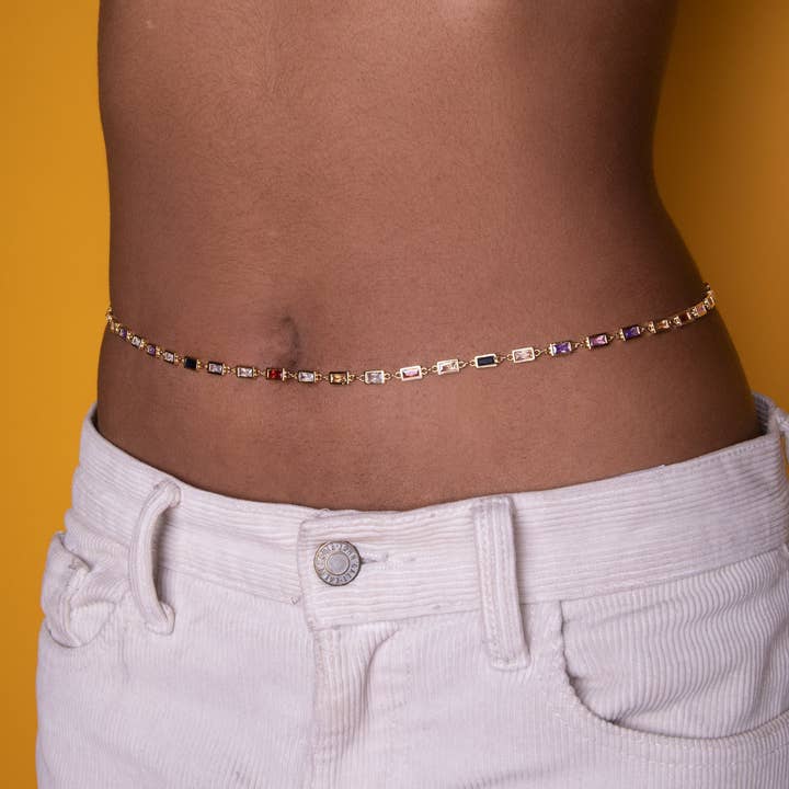 Rectangle Prism Belly Chain for wholesale by VidaKush