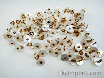 Tika - Vente Bouton à coudre/bouton-pression - Boutons victoriens coquillage blancs et dorés pour bottes, lot de 100 - bb131