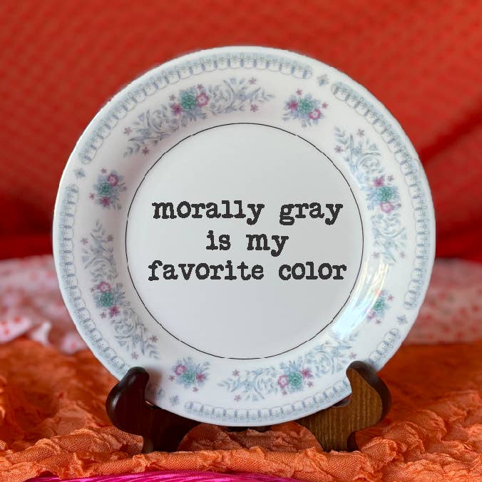 Piatti Divertenti Riciclati, Grigio Morale è il Mio Colore Preferito per la vendita all'ingrosso da parte di pretty little creeps