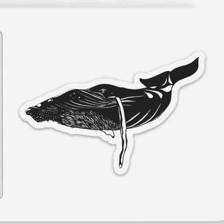 Autocollant en vinyle découpé « Humpback Whale » pour la vente par PinkPolish Design