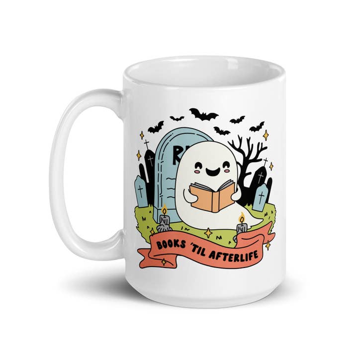 CrescentCatCo - Wholesale Coffee Mug - Books till After life Spooky Cute Halloween Coffee Cup
