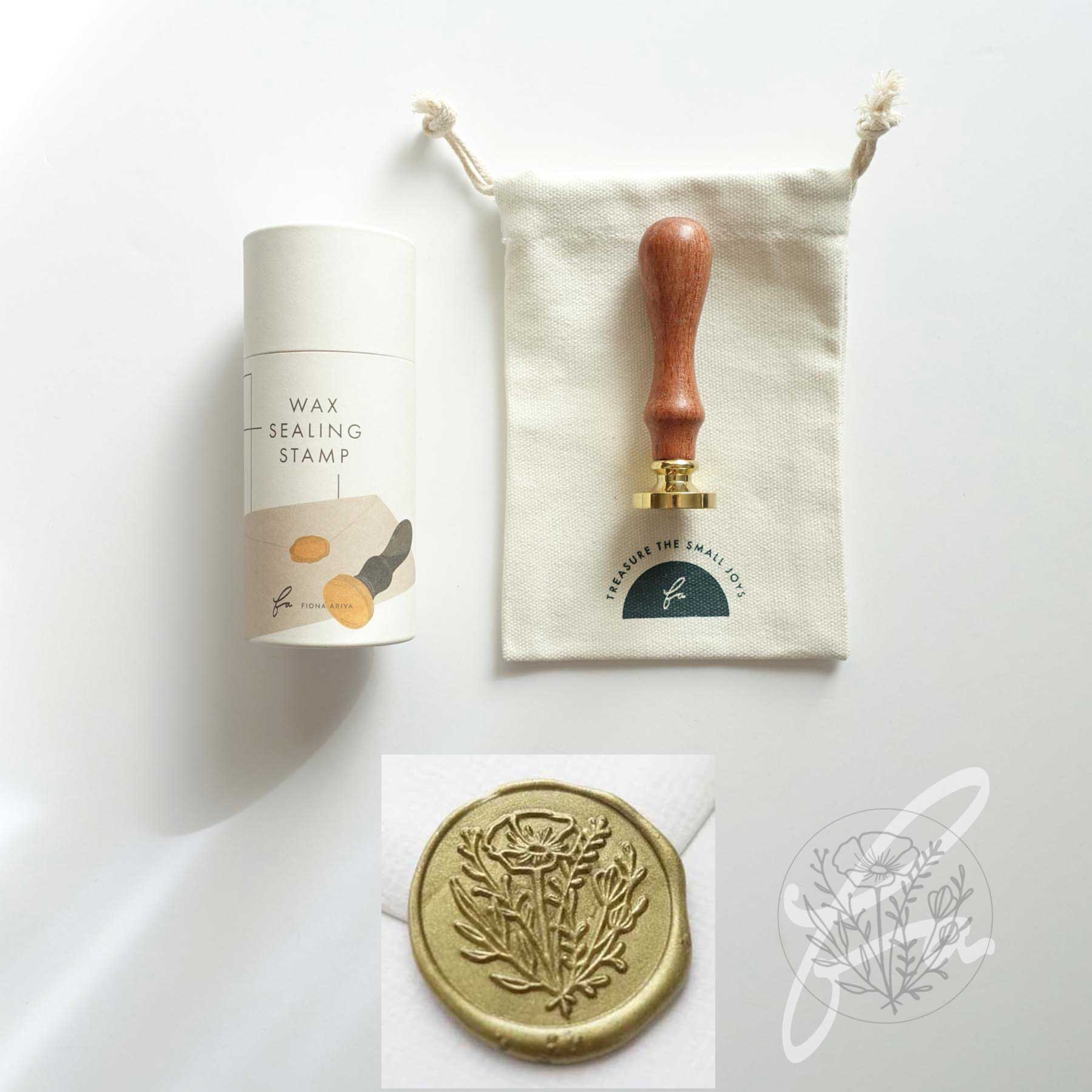 Fiona Ariva - Wholesale Rubber/Decorative Stamp - Wild flower wax seal stamp, wax seal kit or stamp head2