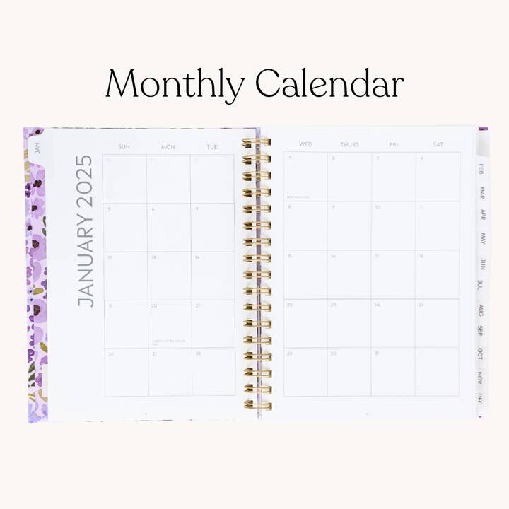Elyse Breanne Design - Wholesale Planner - Pressed Floral 2025 Yearly Planner