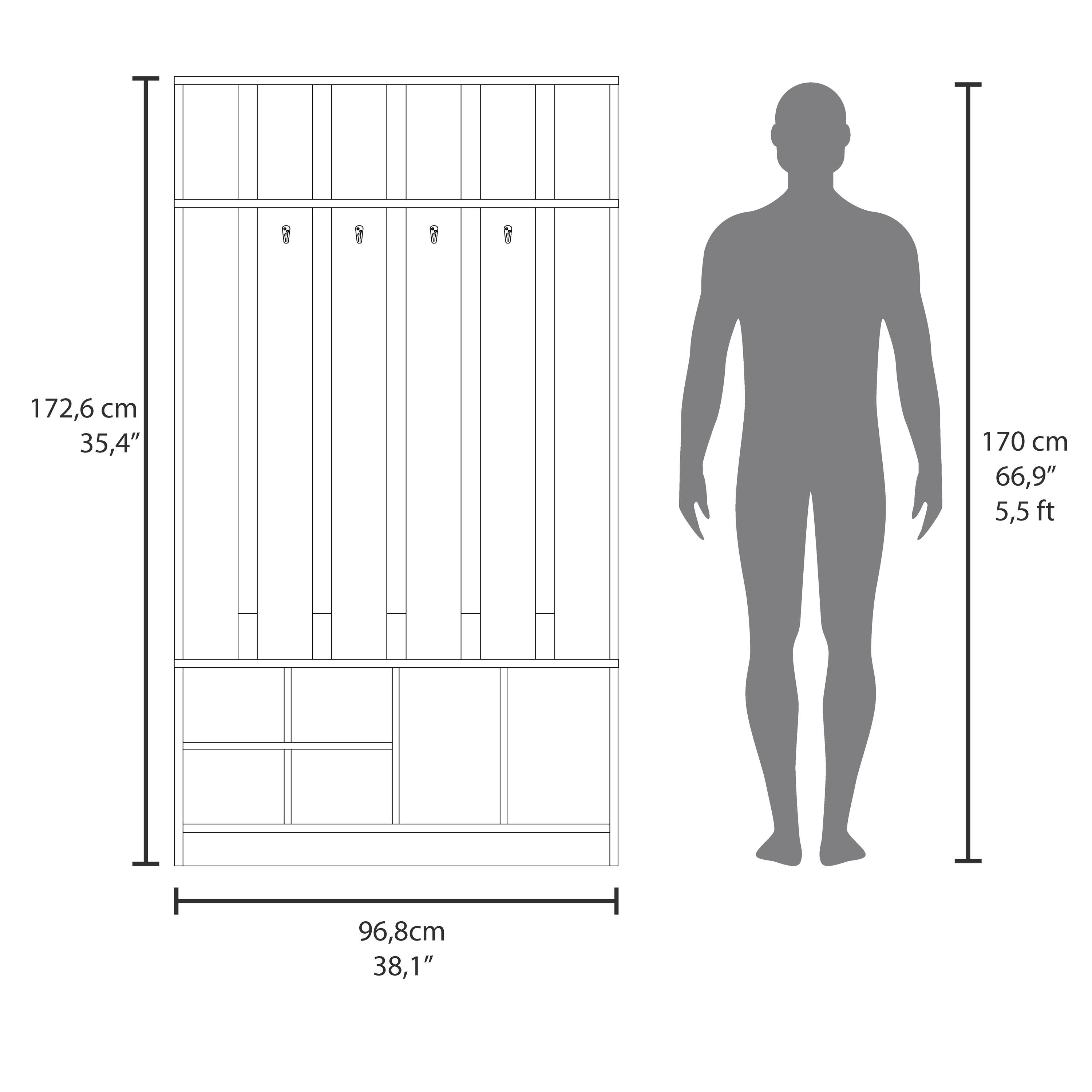 Grigio Disimpegno in melaminico tulcano con 8 ripiani in vendita all'ingrosso su Faire6