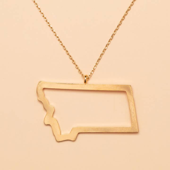 Last Best Place Necklace in Gold for wholesale by The Montana Way