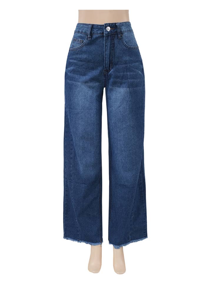 Rosa Clothing - Wholesale Jeans - Women's - High-Waist Jeans Wide-Leg Denim Pants