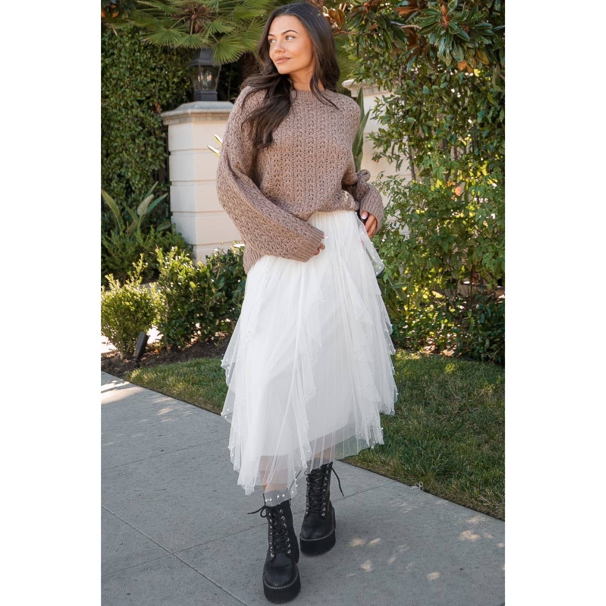 Verte – wholesale Skirt – Women’s – TULLE SKIRT WITH PEARL DETAIL_78S10208