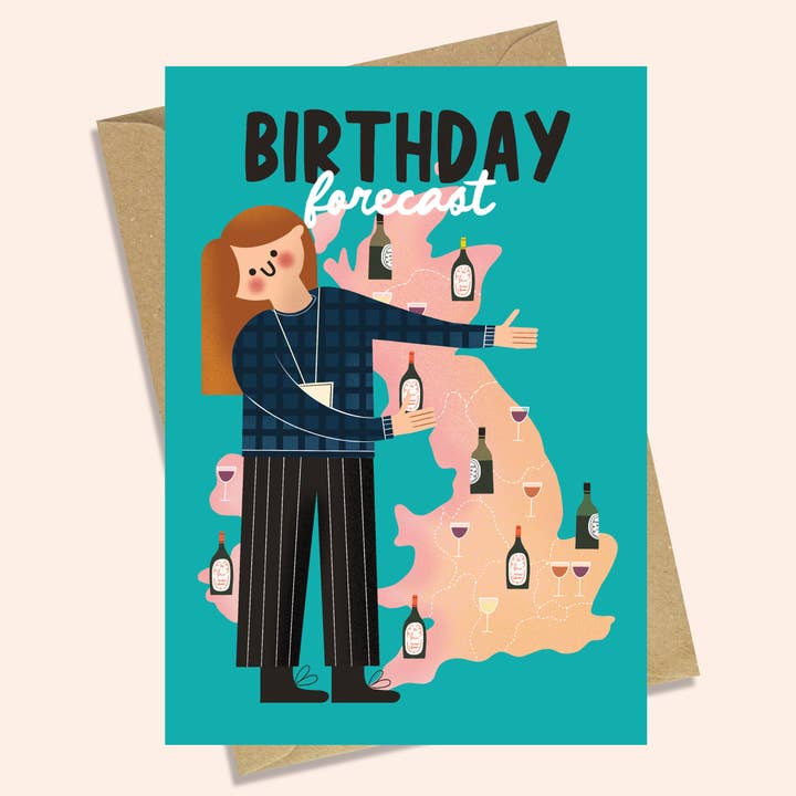 BIRTHDAY FORECAST - FUNNY BIRTHDAY CARD for wholesale by AbiGoLucky
