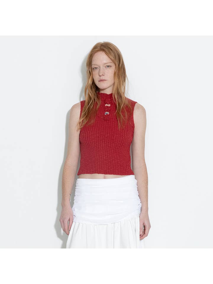 CUBIC - Wholesale Tank Top - Women's - Flower 3D Sleeveless Knit Top