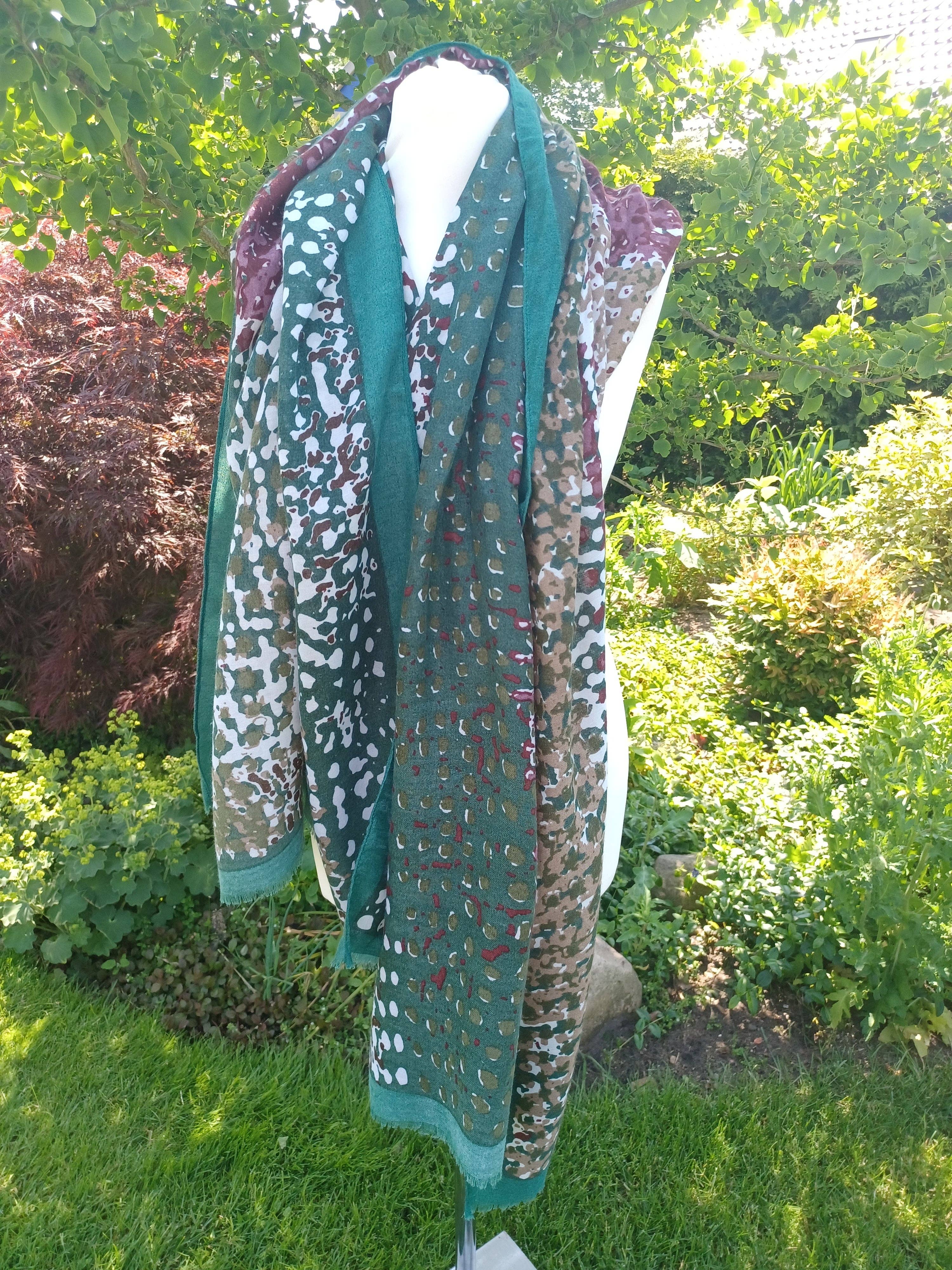 perleperle - Wholesale Scarf - Women's - Scarves/shawl made of viscose and cotton, burgundy green1