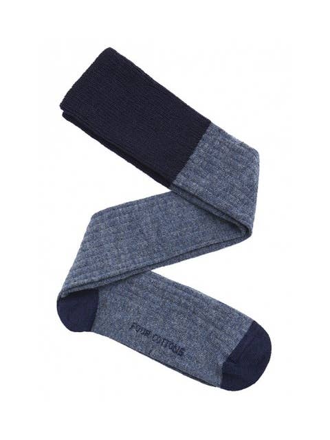 Four Cottons - Wholesale Sokken - Uniseks - Marineblauwe wollen gebreide legging van vier katoen