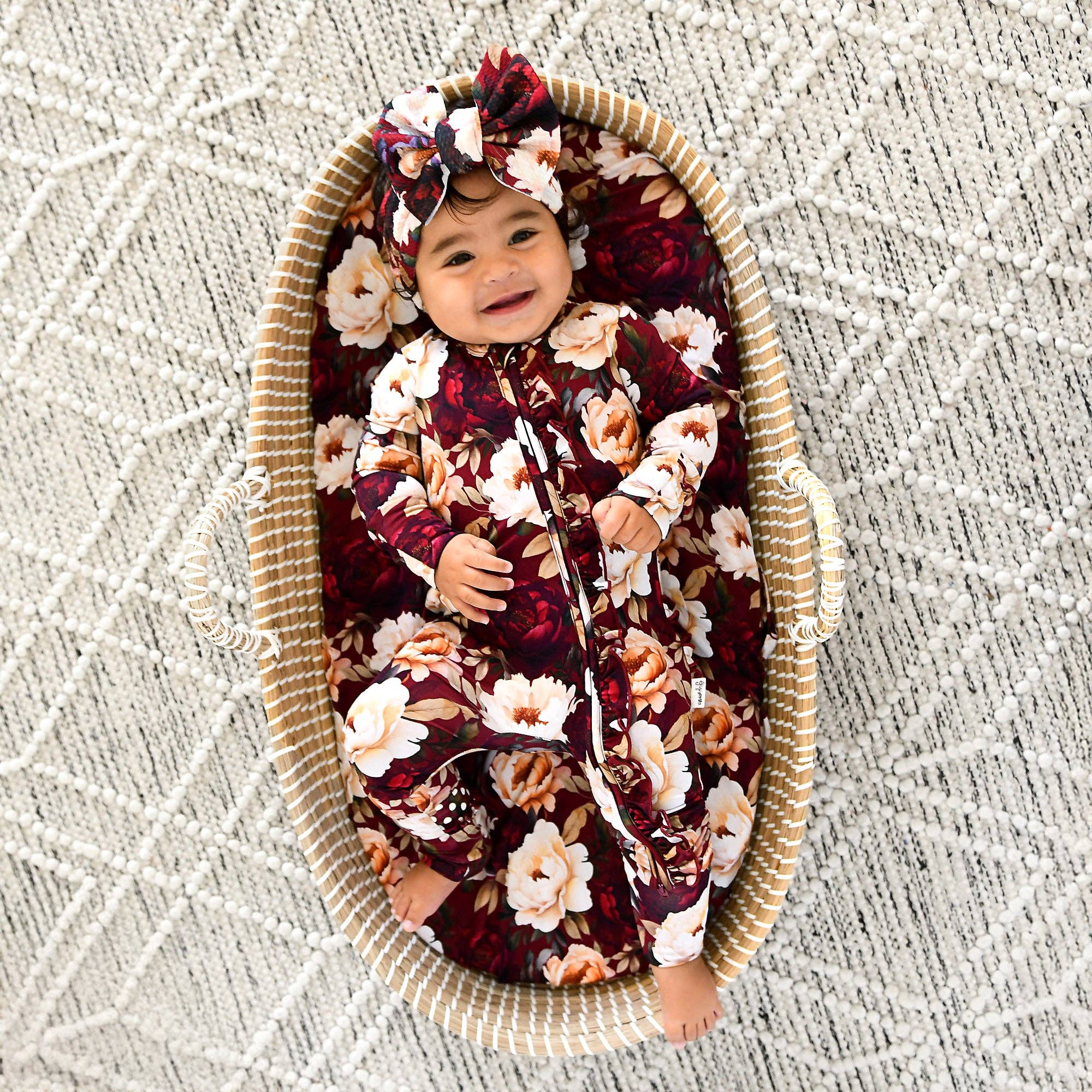 Gigi and Max - Wholesale Jumpsuit - Baby - Maya RUFFLE ZIP Bamboo One Piece Floral Baby Clothing12