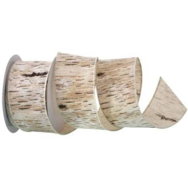 The African Home Goods - Wholesale Ribbon - Gift Wrapping - 4" x 10Y Christmas Frosted Birch Polyester Ribbon1