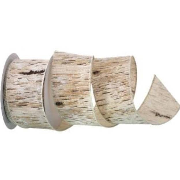 The African Home Goods - Wholesale Ribbon - Gift Wrapping - 4" x 10Y Christmas Frosted Birch Polyester Ribbon1