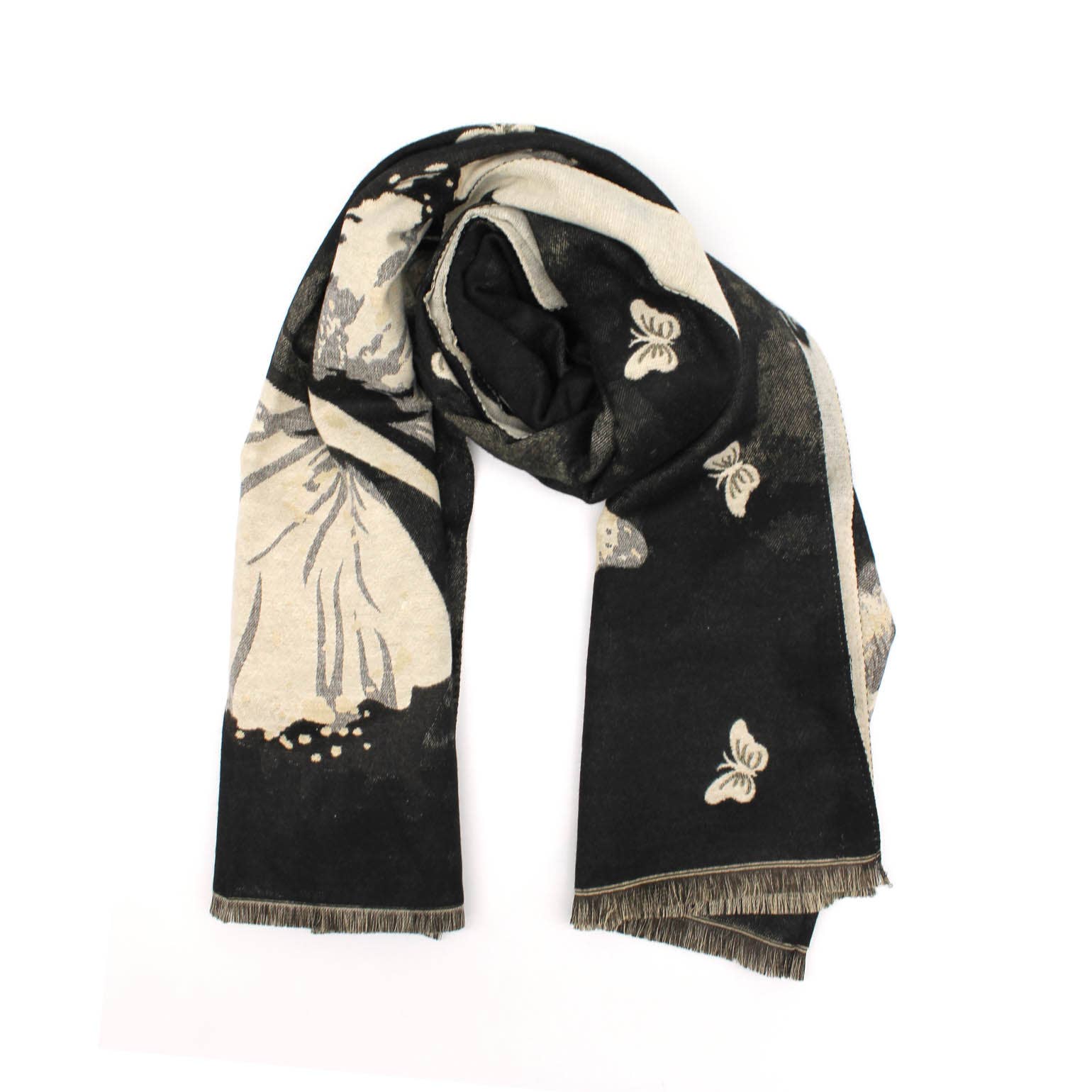 Vimoda - Venta al por mayor Bufanda - Mujer - Bufanda gruesa estampada con mariposas0