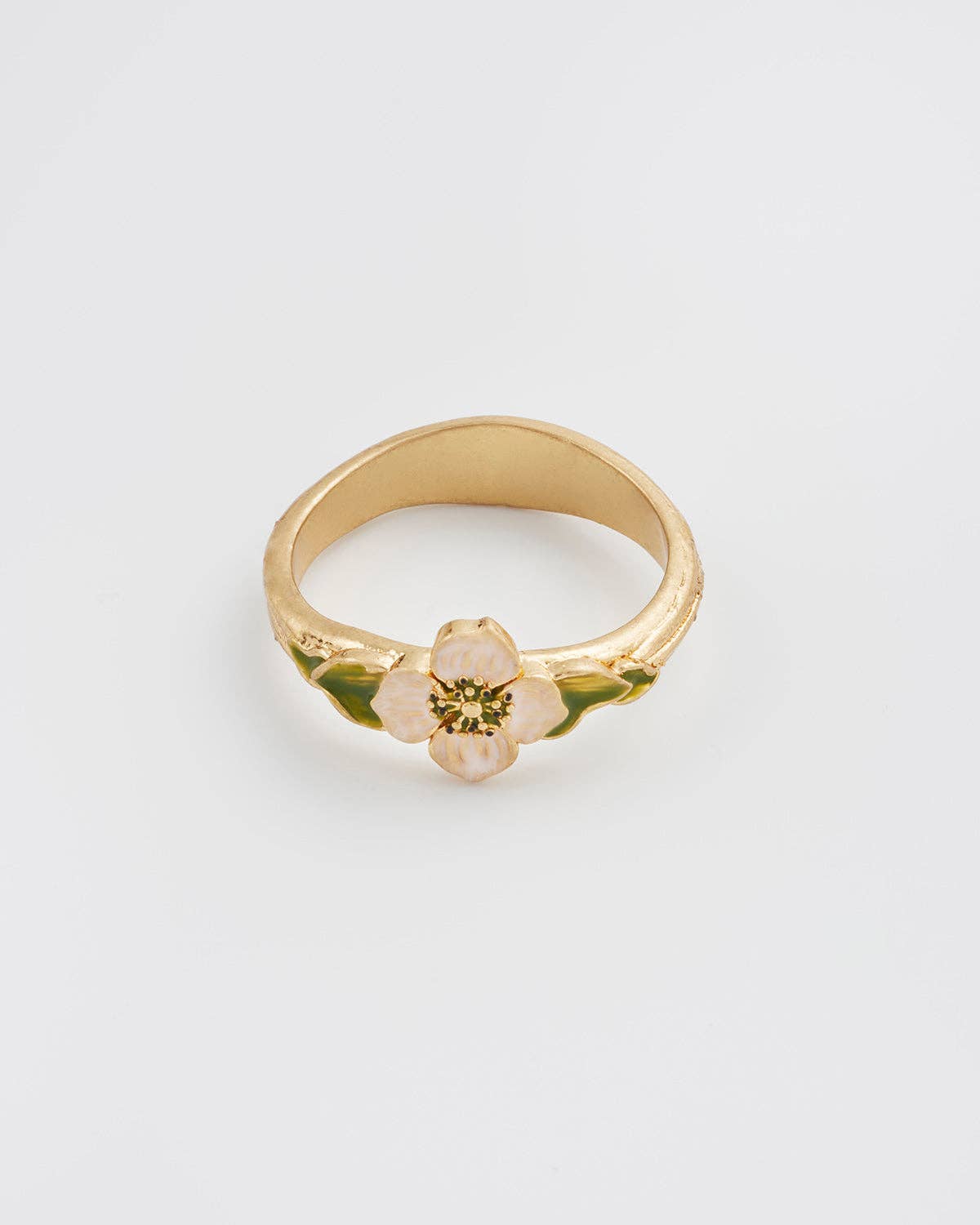 Fable England – wholesale Band/Stackad Ring – Poppy Anemone Guld Ring2