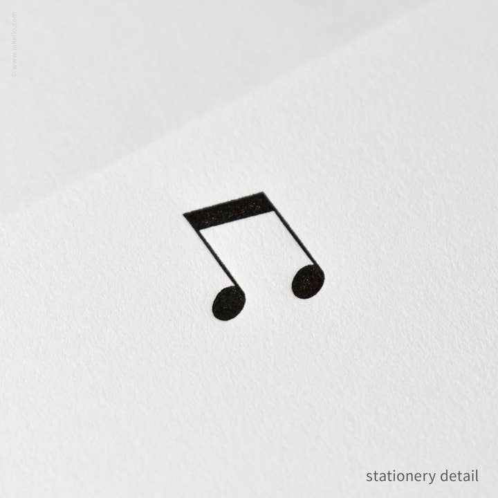 Inkello Letterpress - Wholesale Stationery/Notecard Set - Stationery Set with Music Notes (#472)3