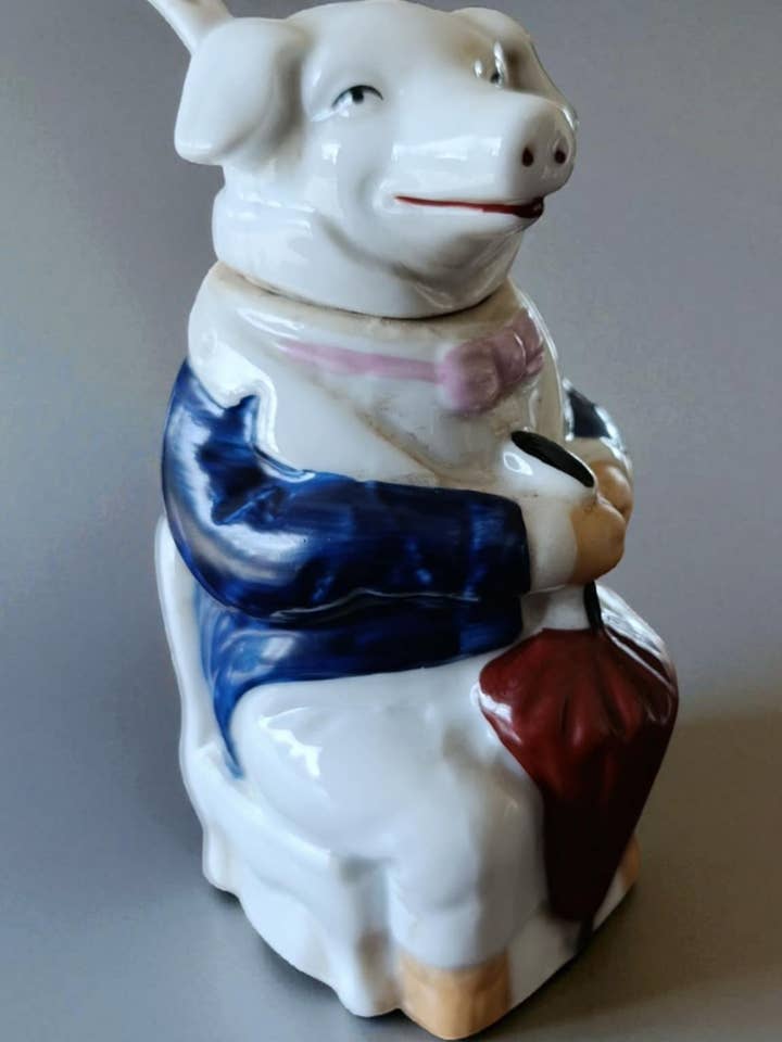 Mostardeiro Porco Cavalheiro Art Déco – Porcelana Policromada por atacado de Art Déco Style