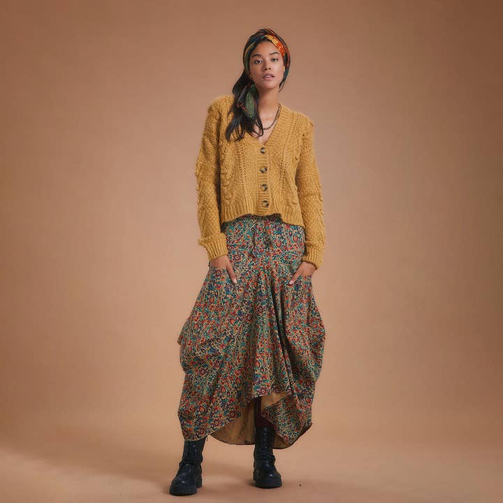 Los Banditos - Vendita all'ingrosso Gonna - Donna - Gonna boho lunga con tasca oversize con stampa etnica