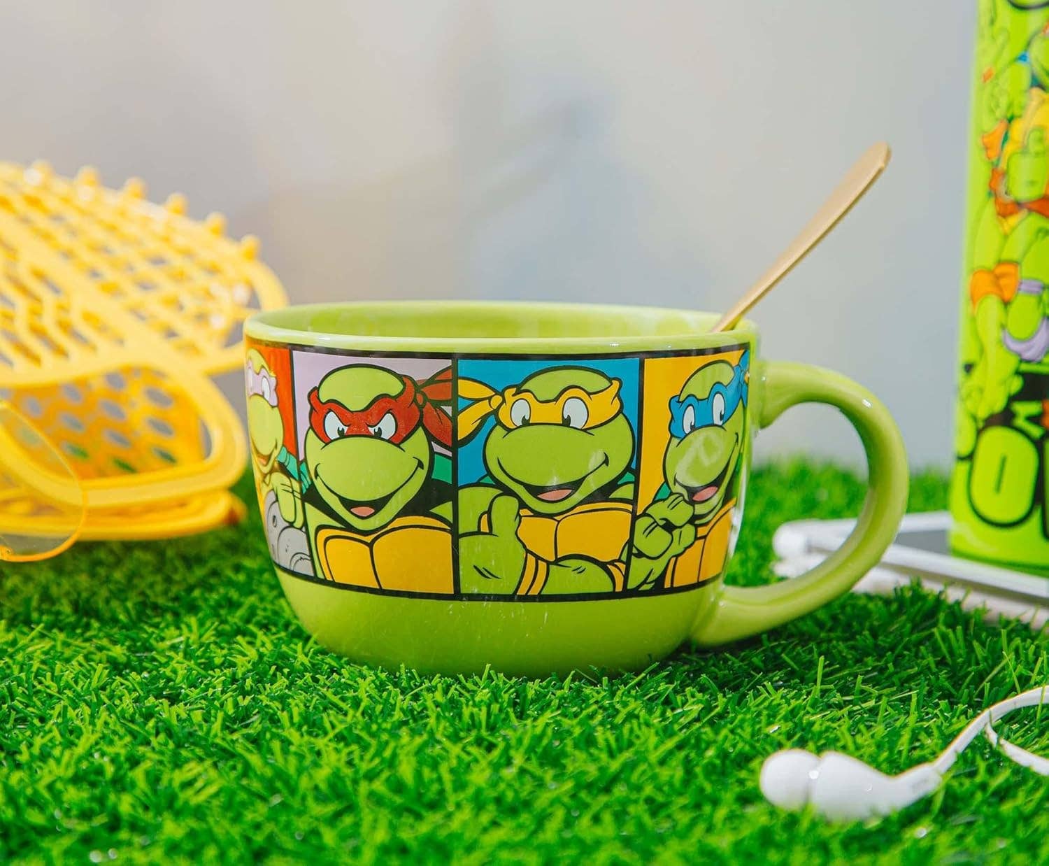 Silver Buffalo - Wholesale Coffee Mug - TMNT Characters Grid 24oz Ceramic Soup Mug3