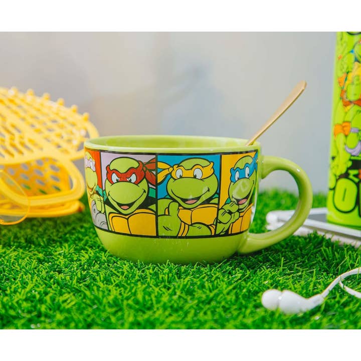 Silver Buffalo - Wholesale Coffee Mug - TMNT Characters Grid 24oz Ceramic Soup Mug3
