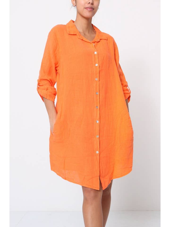 LÉA & LUC - Wholesale Dress - Women's - Short Dresses in 100% Linen REF. 197