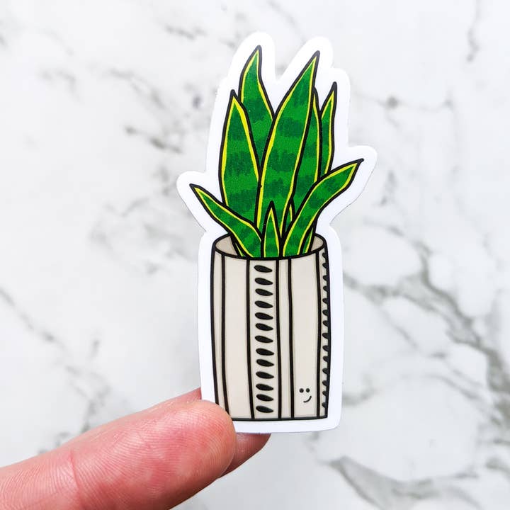 Sammy Snake Plante Vinyl klistermærke for engroshandel hos Real Happy Designs