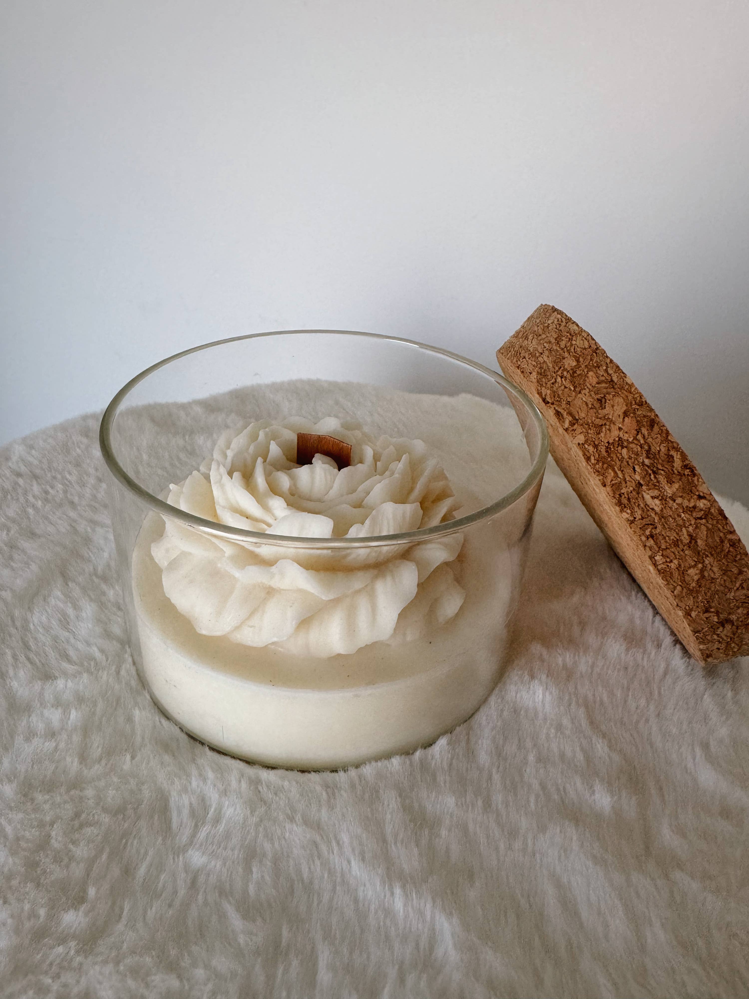 My Milky Candle - Vente Bougie en bocal - bougie pivoine pot verre liège fête des mères coloris choix4