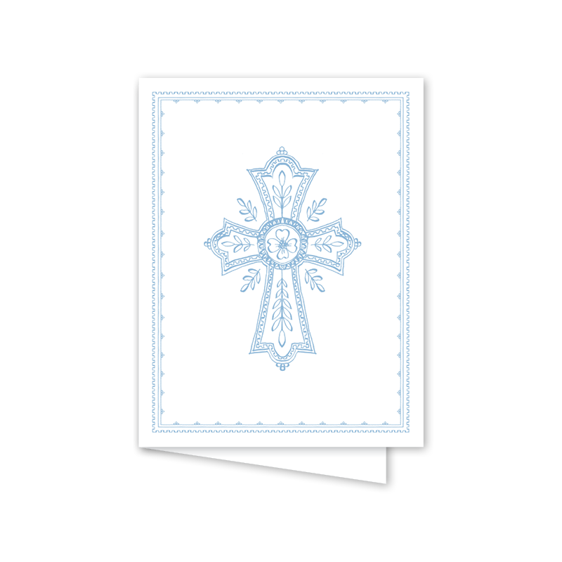 Dogwood Hill - Wholesale Everyday Greeting Card - Neoclassic Cross Blue Card1