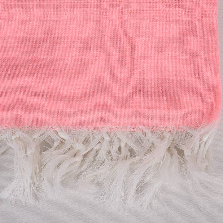 Organic Turkish Towels - Wholesale Beach Towel - Beach Towel, Bright Pink Striped Towel3