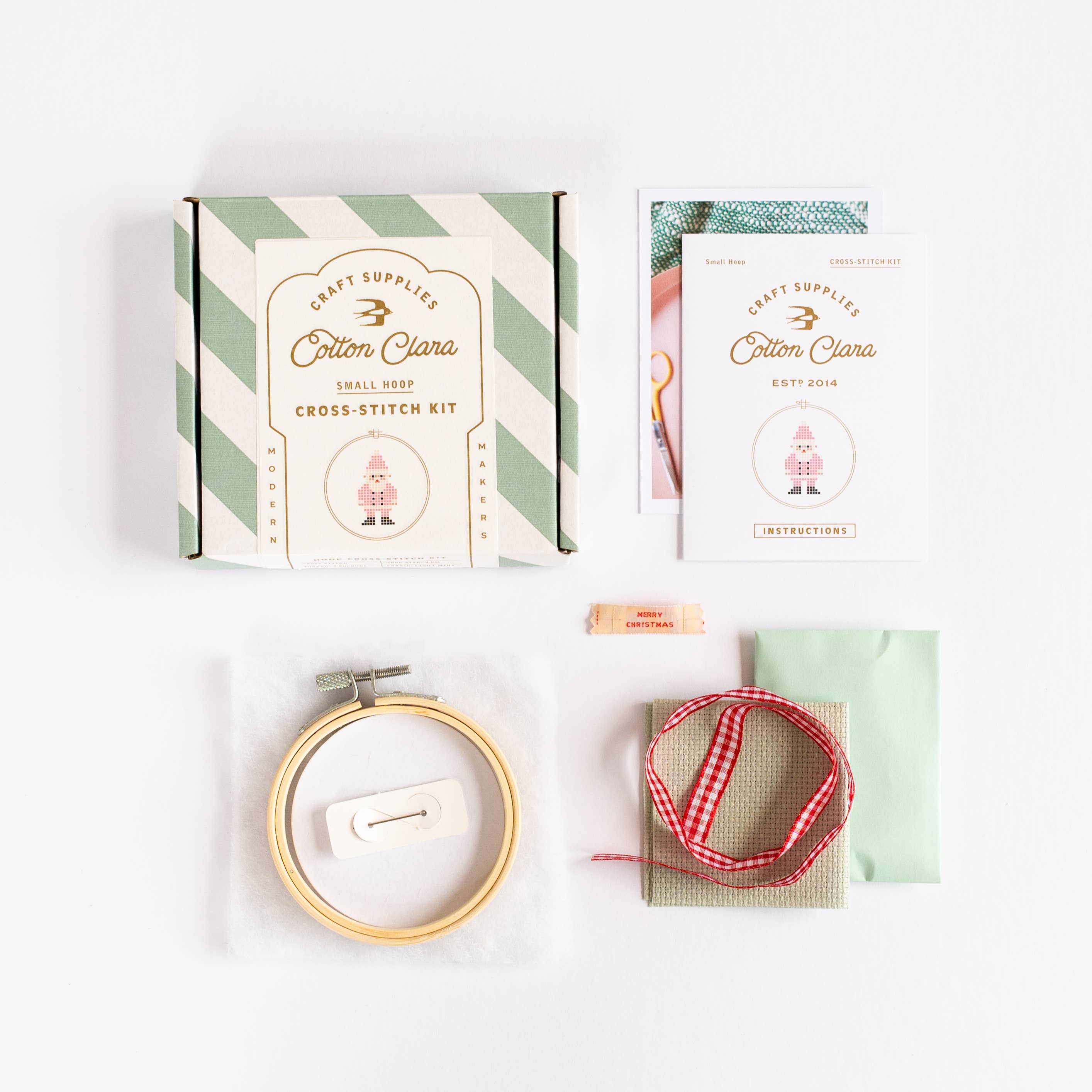 Cotton Clara Craft Kits & Supplies - Wholesale Craft Sewing Kit - Christmas Santa Cross Stitch Kit1