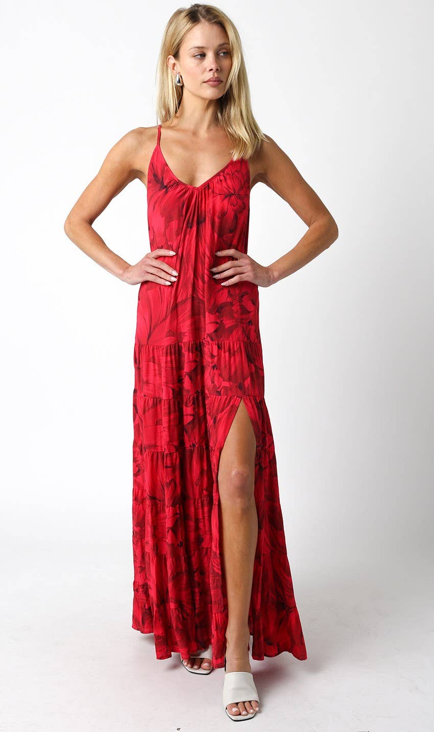 Red Floral Milani Maxi Dress for wholesale on Faire0