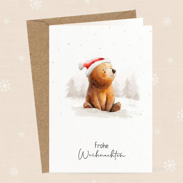 Bär | Weihnachtskarte Klappkarte | No. WK-S-06 für den Großhandel von LOViLEE