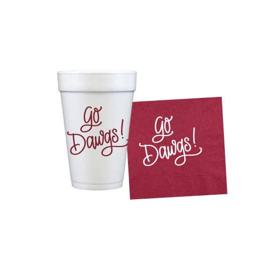 Go Dawgs! (maroon) | Game Day Cups & Napkins (All) for wholesale by Natalie Chang