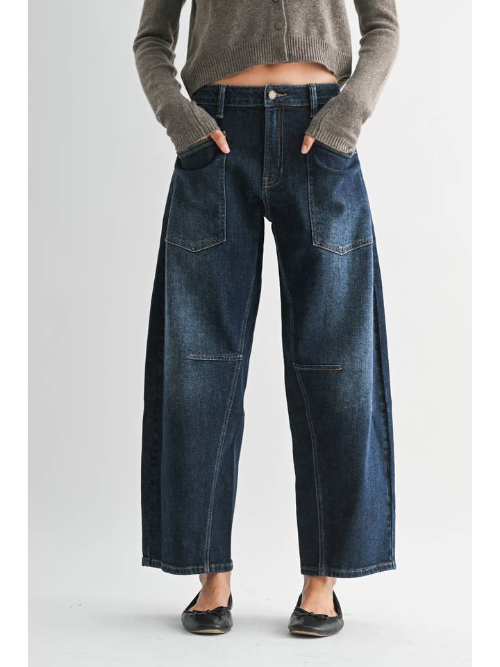 Just USA Jeans - Wholesale Jeans - Women's - JP413 - DK - Patch Pocket Barrel