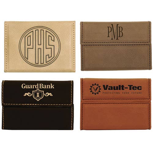 Laserable Leatherette Hard Business Card Holder for wholesale by Happy Gift Express