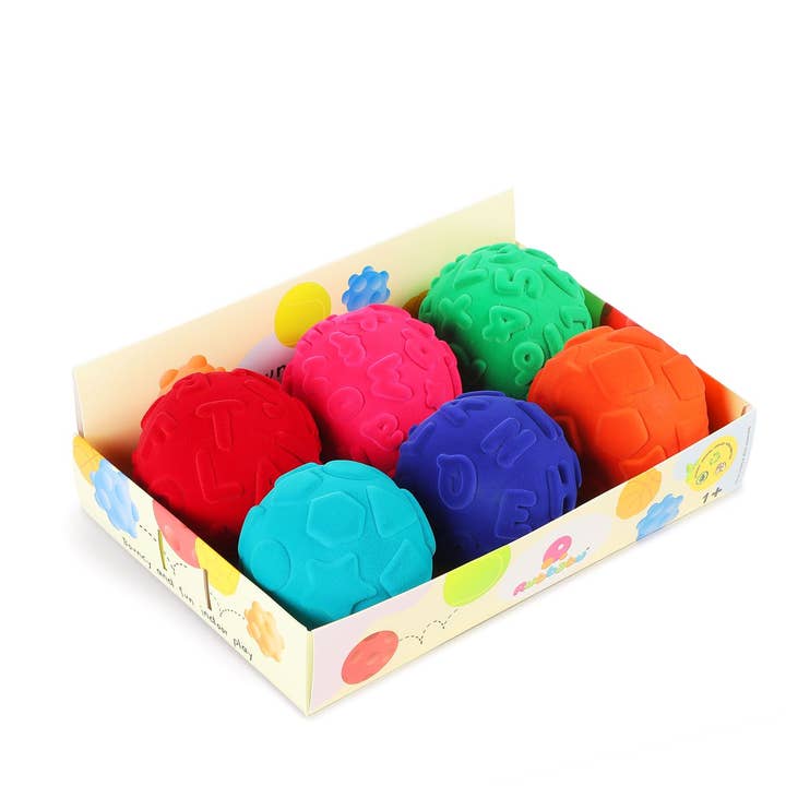 Educational 4" Ball Assortment (set of 6) for wholesale by Rubbabu