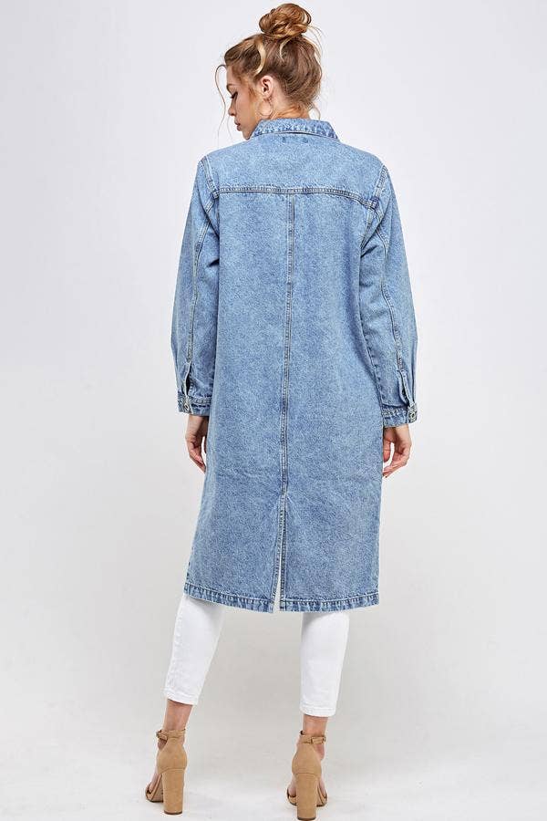 BLUE AGE – wholesale Denim jacket – Women's – Long Trench Coat Denim Jean Jacket (OPEN PACK)12