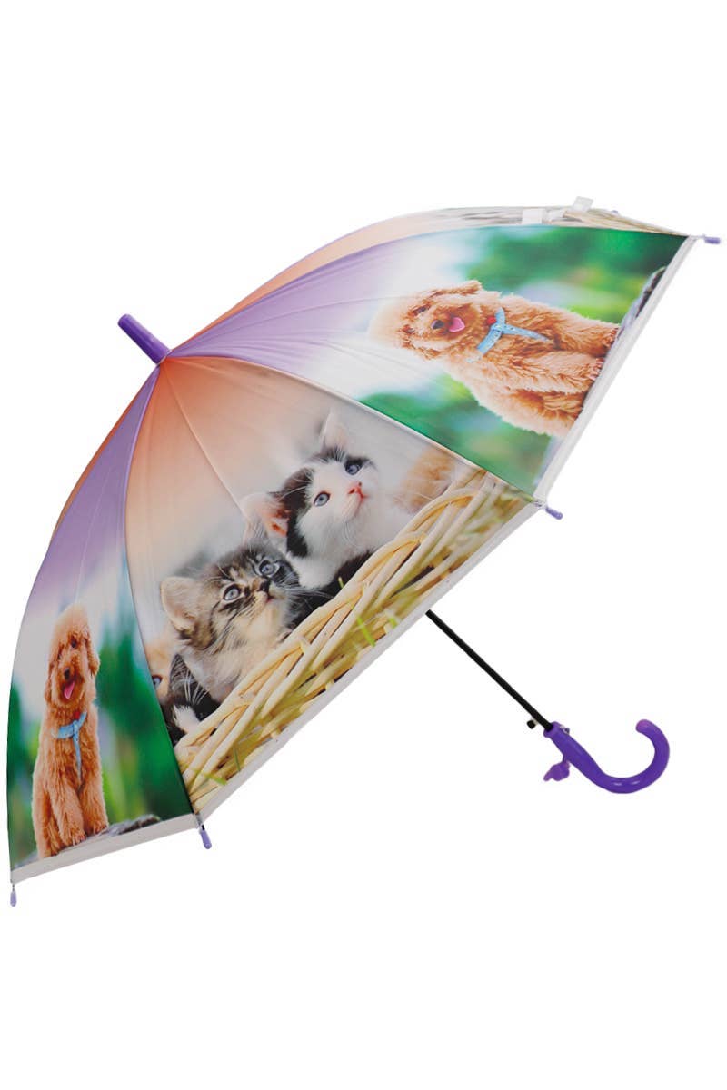 COME MOSTRATO Ombrello Traslucido in Eva con Stampa di Gattini e Cuccioli per Bambini in vendita all'ingrosso su Faire9