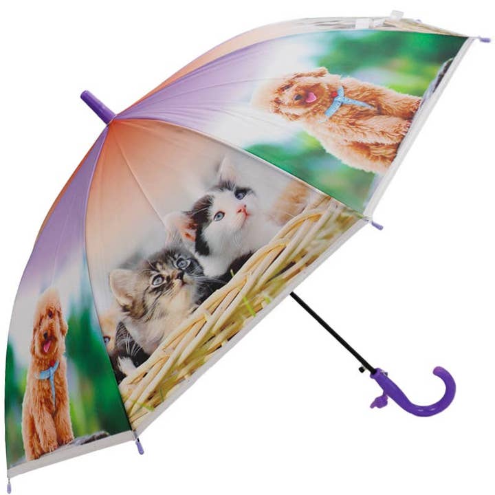 AS SHOWN Kids Kitty Puppy Print Translucent Eva Umbrella for wholesale on Faire9