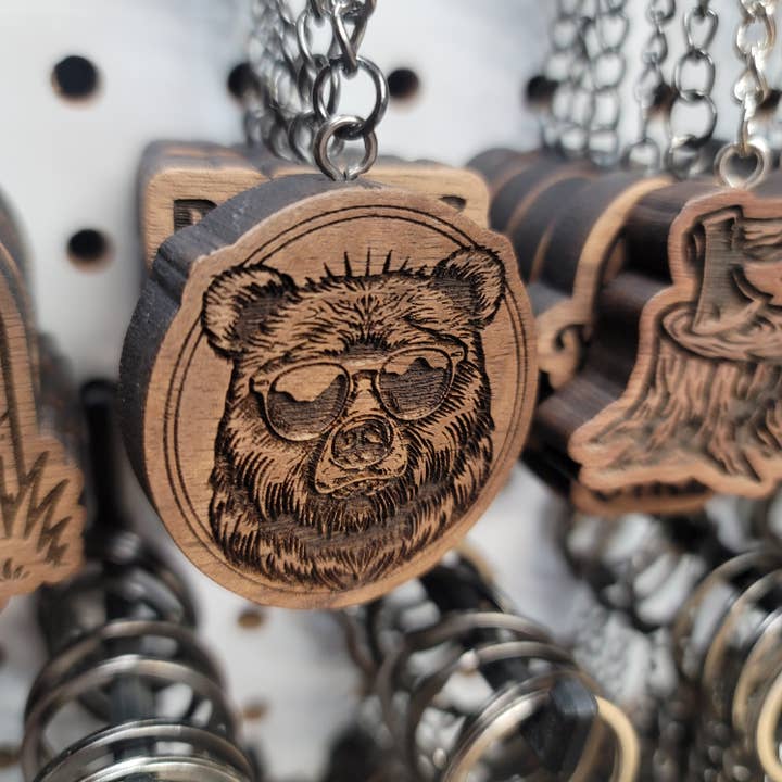 Bear Shades Keychain for wholesale by Two Makers Crew