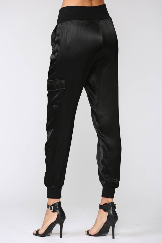 FATE - Wholesale Pants - Women's - SATIN CARGO JOGGER PANTS FP317620