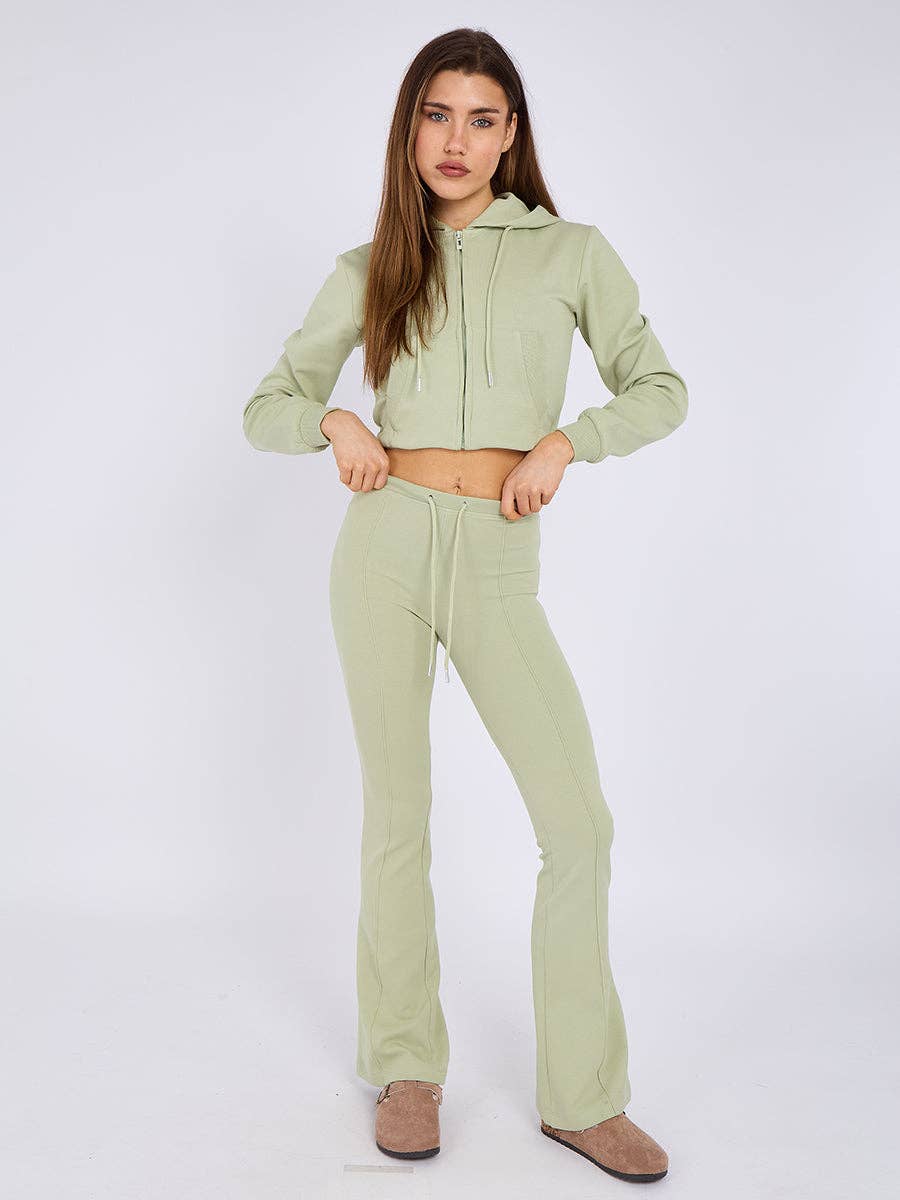 AX Labels - Wholesale Lounge Set - Women's - Interlock Cropped Zip Hoodie and Flared Trouser Set34