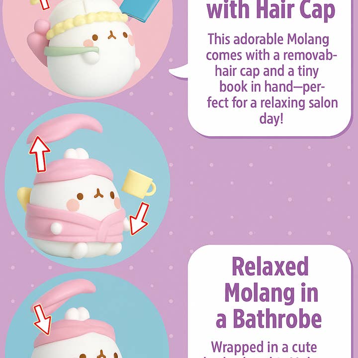 K-Wonderland - Wholesale Figurine toy – Kids - Molang Hair Salon Collectable Figure Random Blind Box 7