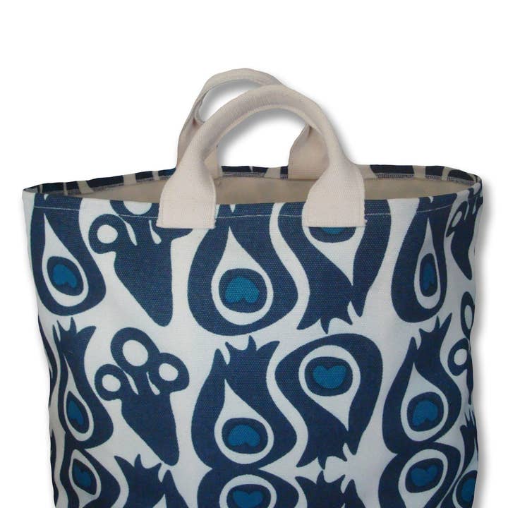 Peacock Extra Large Heavy Canvas Boat Tote Bag in Slate for wholesale by Balanced Design