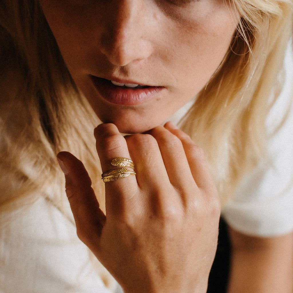 Pineapple Island – wholesale Band/stacked ring – Paradise Wrap Feather Ring4