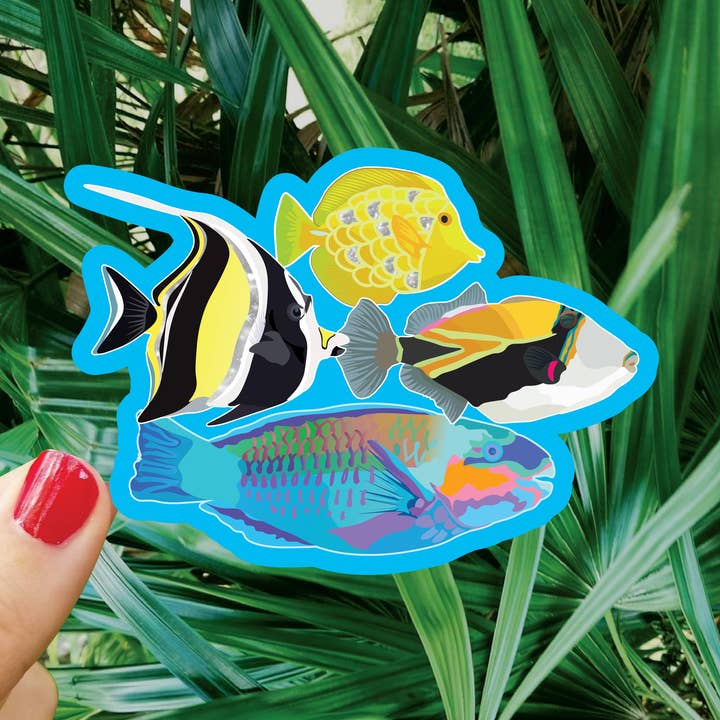Reef Fish Sticker for wholesale by Bee Beachey Designs