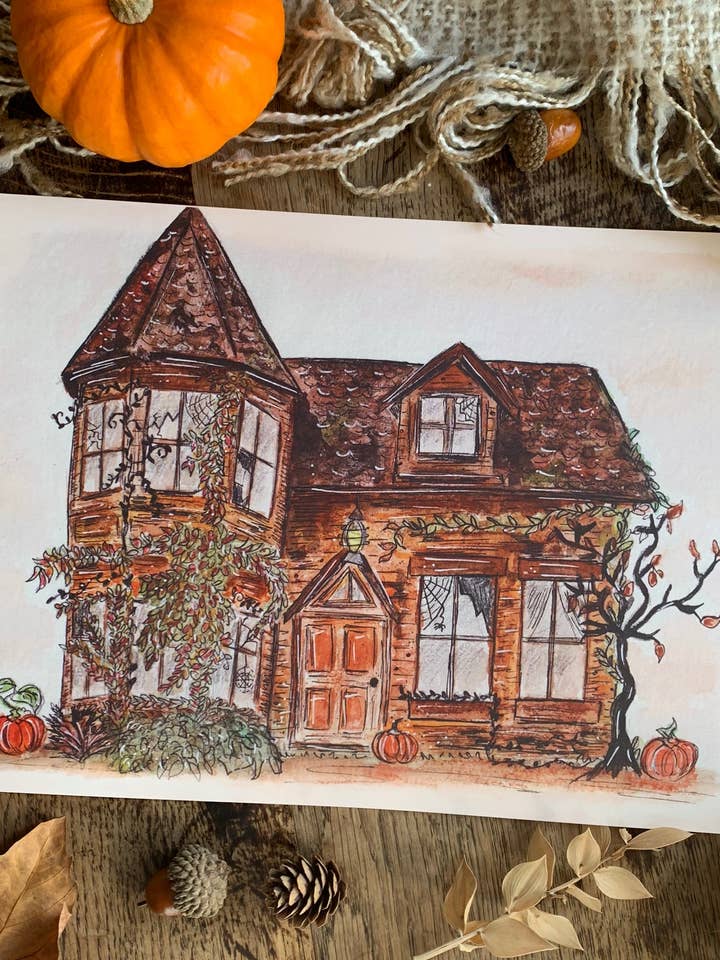 Affiche A4 - Maison Hanté pour la vente par CAROFROMWOODLAND