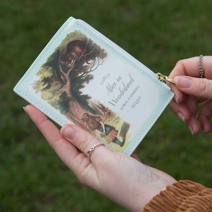 Well Read Company - Wholesale Coin Purse - Women's - Alice In Wonderland Turquoise Book Coin Purse Vegan Wallet