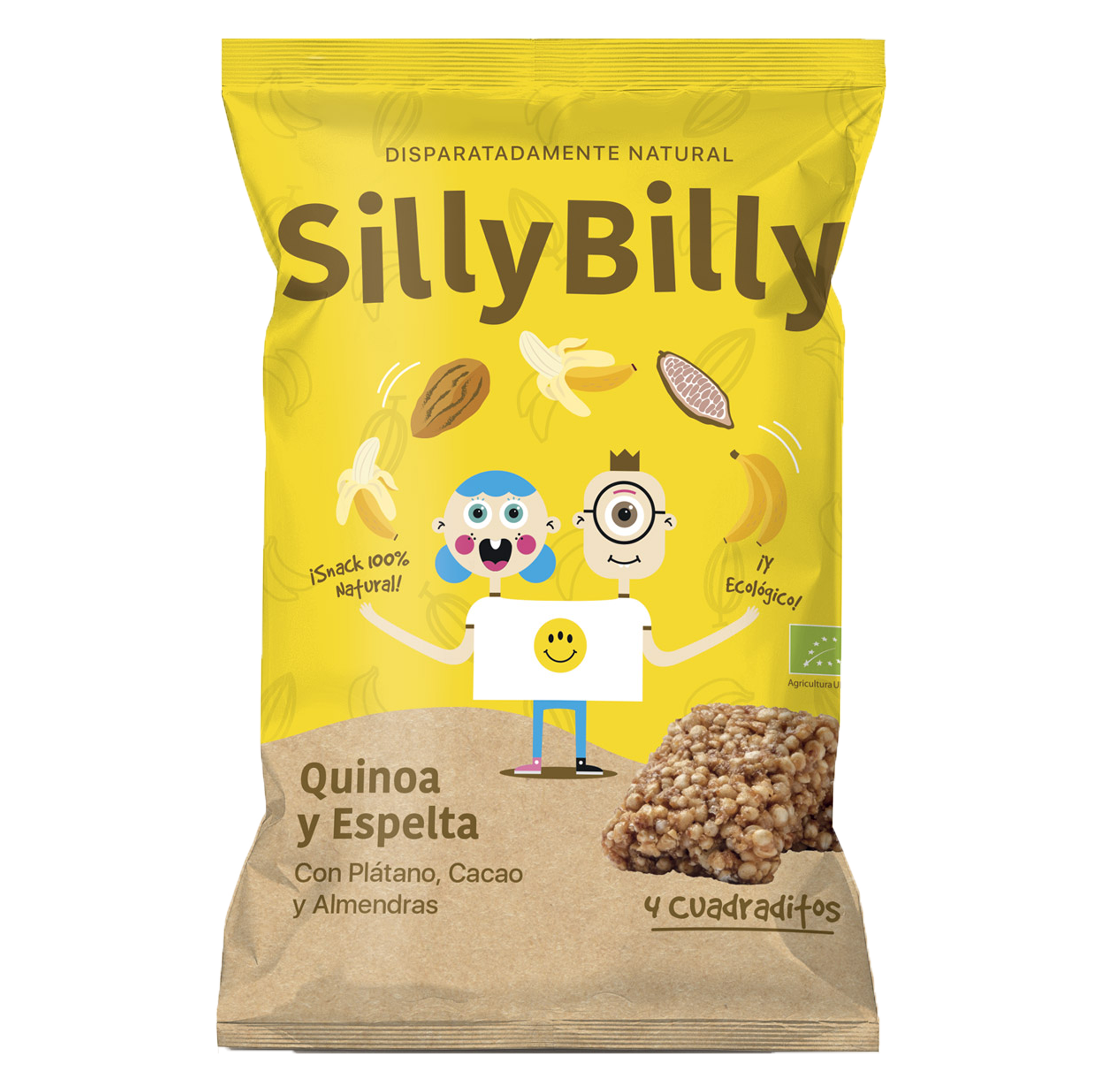 SillyBilly - Wholesale Snack Bar - Quinoa, Spelled, Banana, Cocoa and Almond Squares2